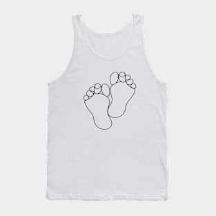 Minimal Art Drawing - Line Art Foot - Feet - Toe Tank Top